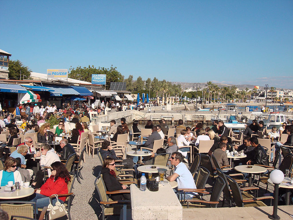 Paphos' busy harbour